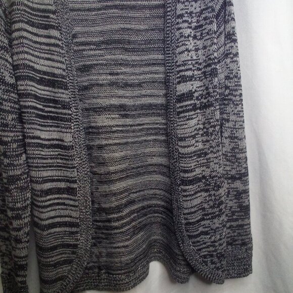 Ashley by 26 International Cardigan Sweater S Long Sleeve Open Front Black Gray - Picture 11 of 16